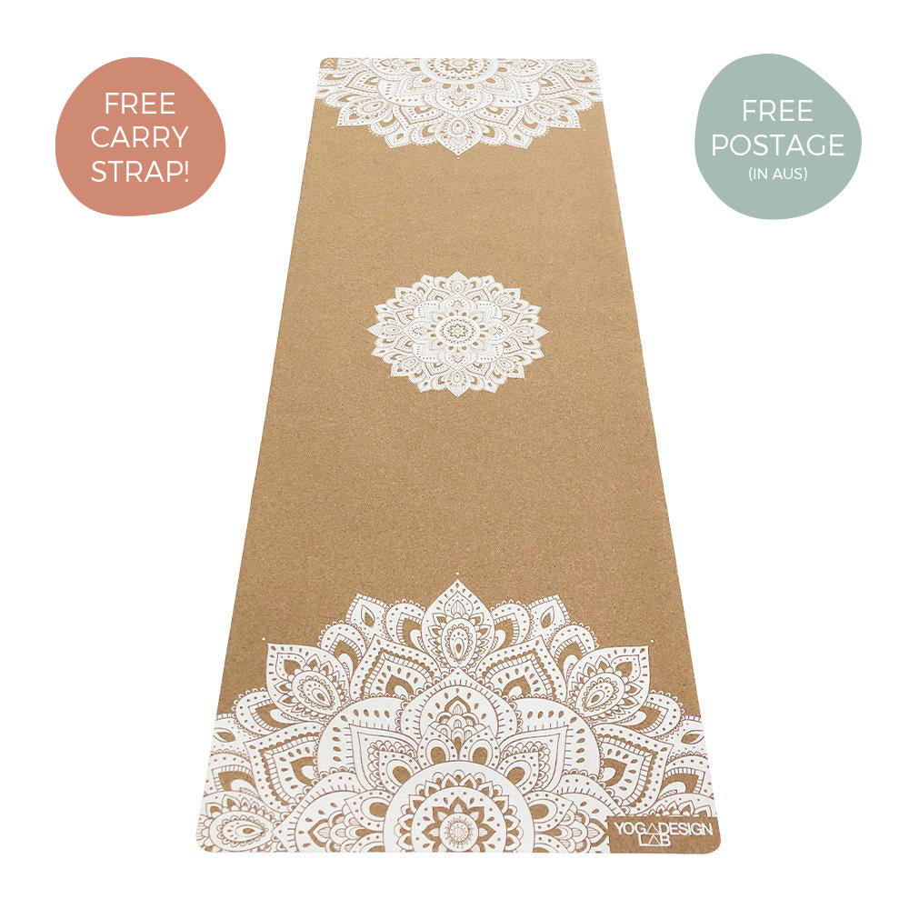 Cork Yoga Mat 3.5mm Mandala White