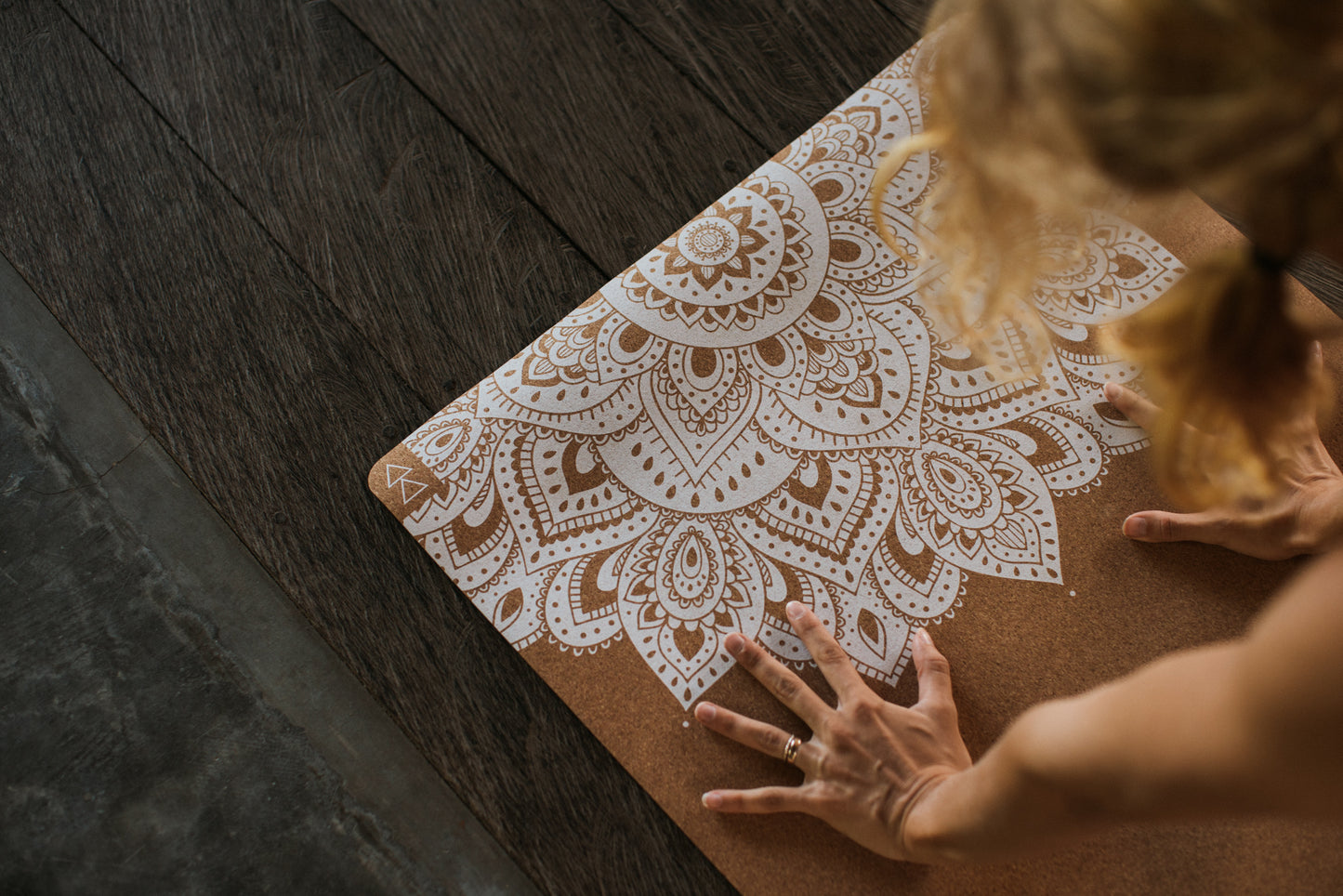 Cork Yoga Mat 3.5mm Mandala White